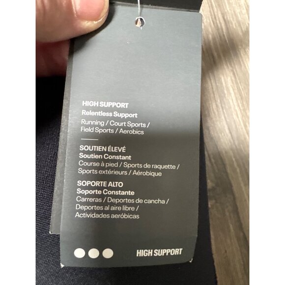 Under Armour Womens High CrossBack Support Zip Front Sports Bra 44DDD Black #1 P - Picture 2 of 8